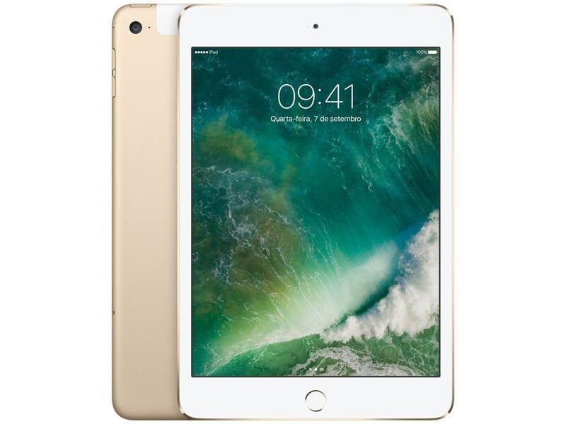 iPad Mini 4 Apple 4G 128GB Dourado Tela 7,9” - Retina Proc. Chip
